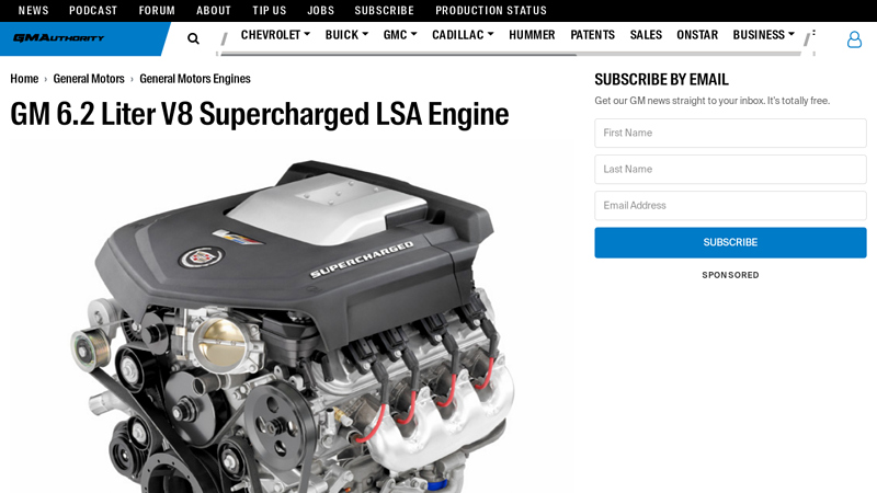 GM 6.2 Liter V8 Supercharged LSA Engine Info, Power, Specs, Wiki