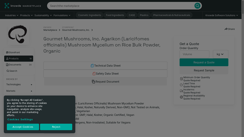Gourmet Mushrooms, Inc. Agarikon (Laricifomes officinalis ...