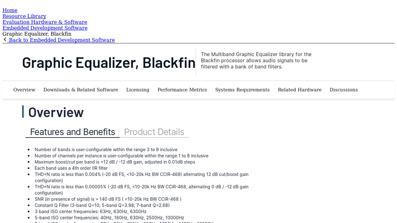 Graphic Equalizer, Blackfin