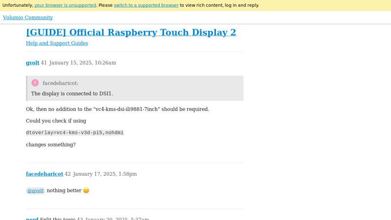 [GUIDE] Official Raspberry Touch Display 2
