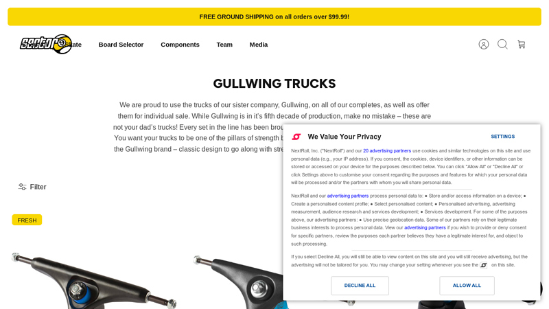 Gullwing Longboard Skateboard Trucks