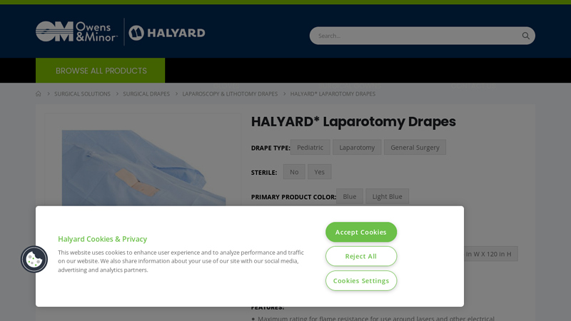 HALYARD* Laparotomy Drapes