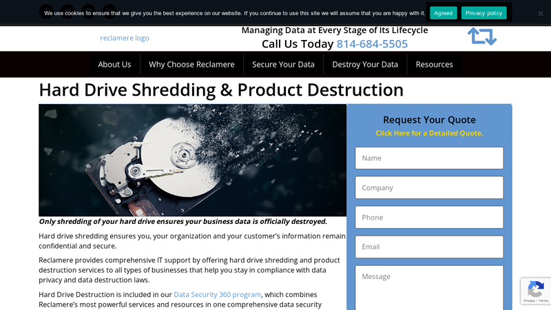 Hard Drive Shredding & Product Destruction