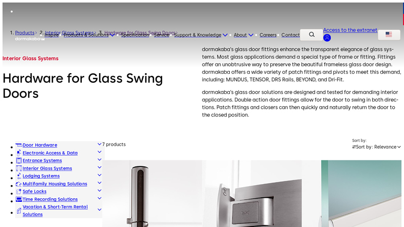 Hardware for Glass Swing Doors