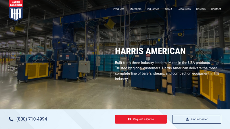 Harris American Co. Balers, Shears & Compaction Equipment