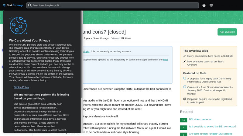 HDMI vs DSI, pros and cons? [closed]