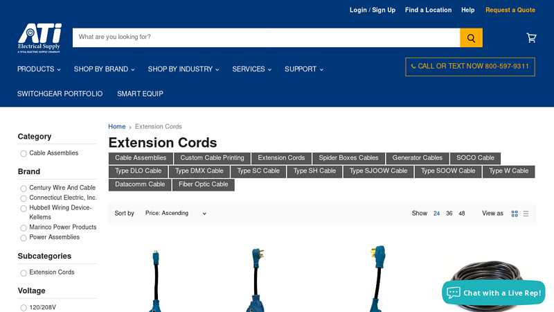 Heavy duty, Speciality or Basic use extension cords