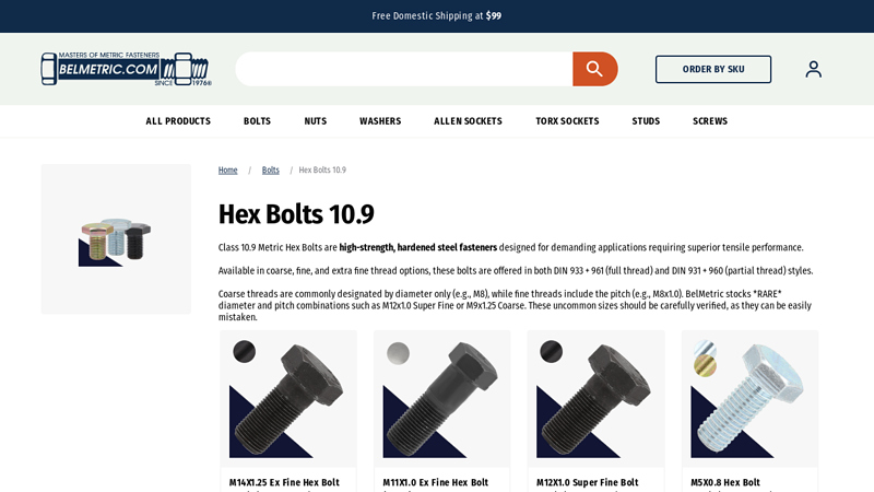 Hex Bolts 10.9