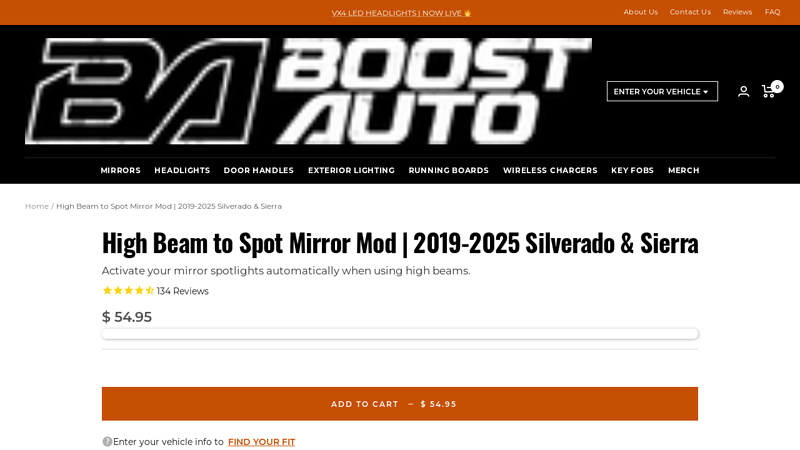 High Beam to Spot Mirror Mod