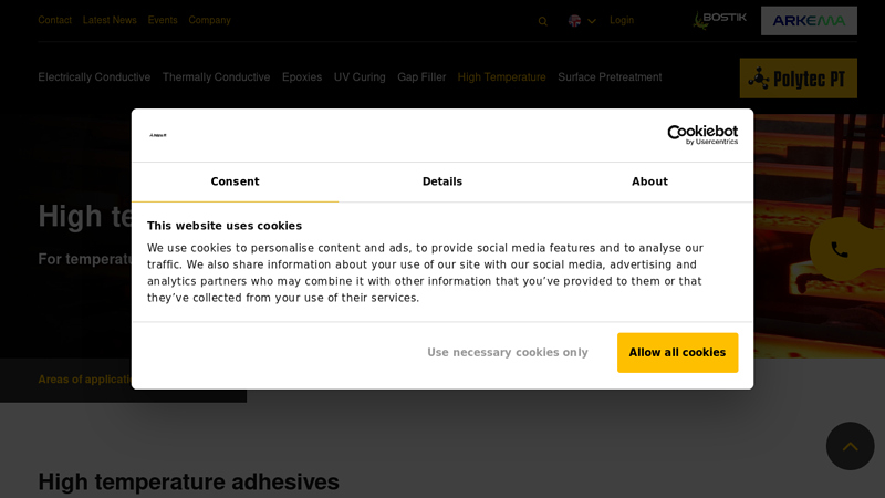 High temperature adhesives