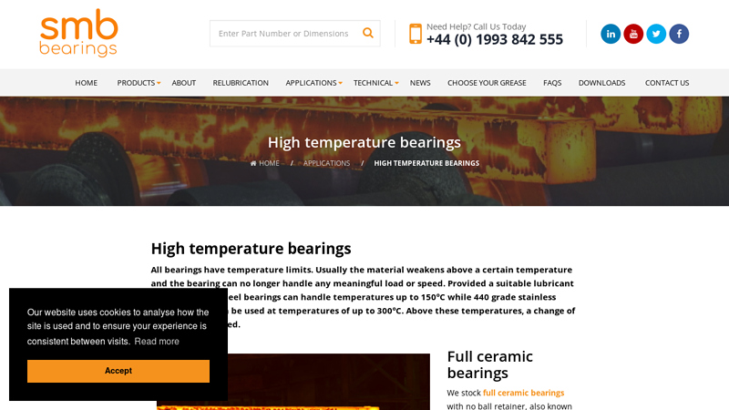 High temperature ceramic ball bearings