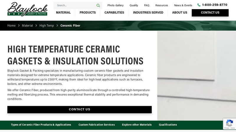 High Temperature Ceramic Gaskets & Insulation Solutions