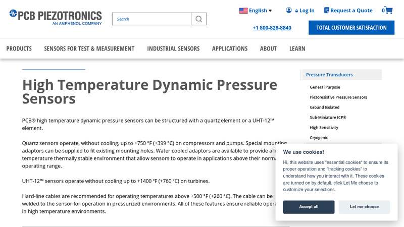 High Temperature Dynamic Pressure Sensors