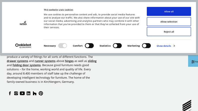 Hinges for furniture & offices
