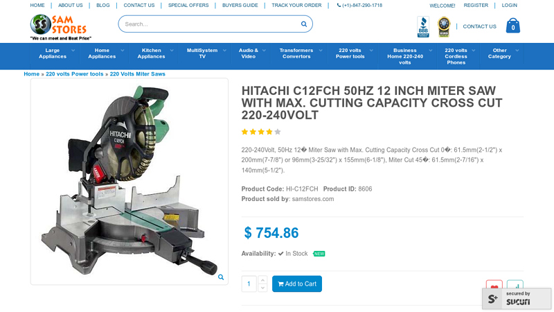 HITACHI C12FCH 50Hz 12 inch Miter Saw with Max. Cutting ...