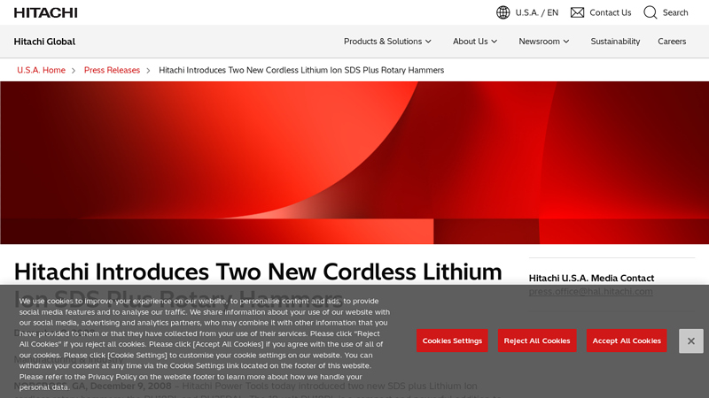 Hitachi Introduces Two New Cordless Lithium Ion SDS Plus Rotary ...