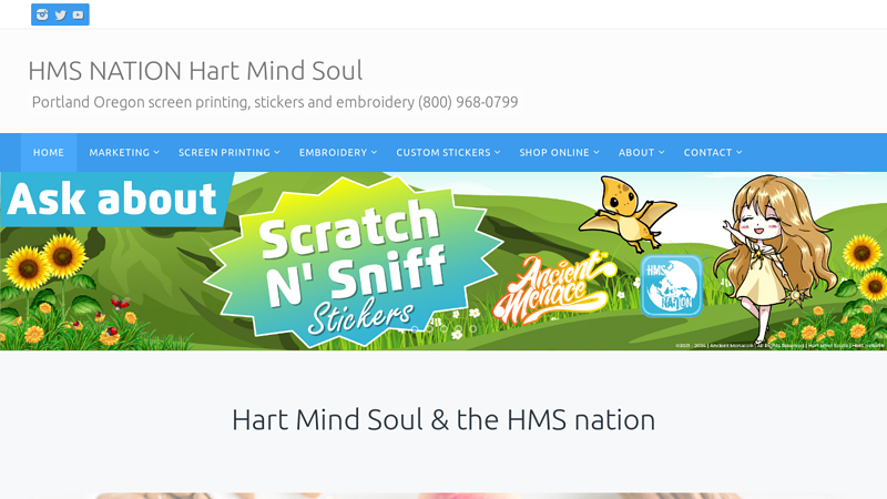 HMS nation Screen Printing Hart Heart Mind Soul Portland