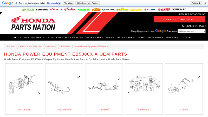Honda Power Equipment EB5000X A OEM Parts