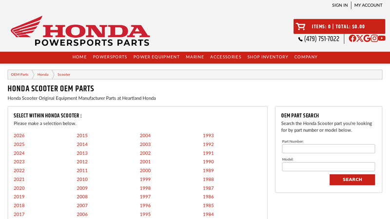 Honda Scooter OEM Parts