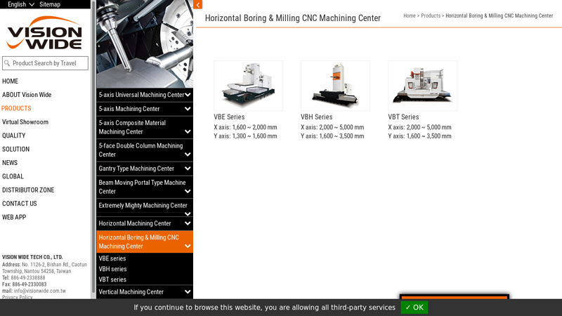 Horizontal Boring & Milling CNC Machining Center