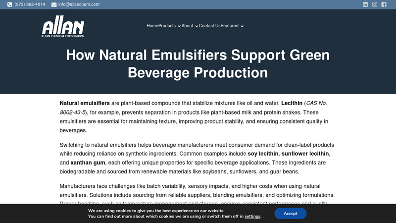 How Natural Emulsifiers Support Green Beverage Production