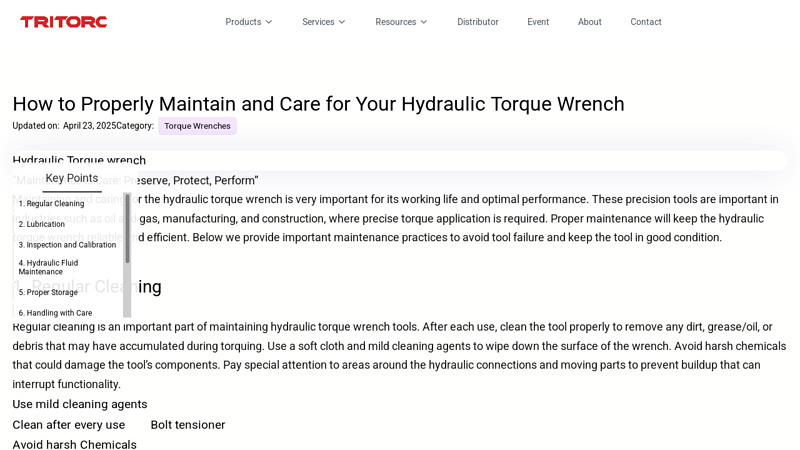 How to Properly Maintain and Care for Your Hydraulic Torque Wrench