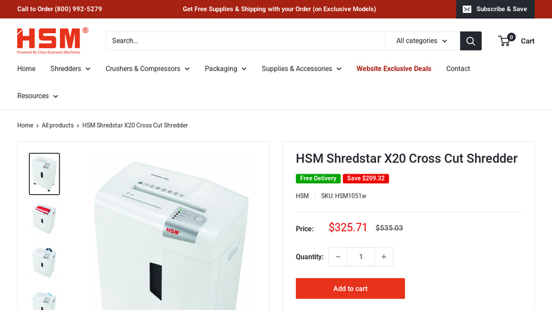 HSM Shredstar X20 Cross Cut Shredder