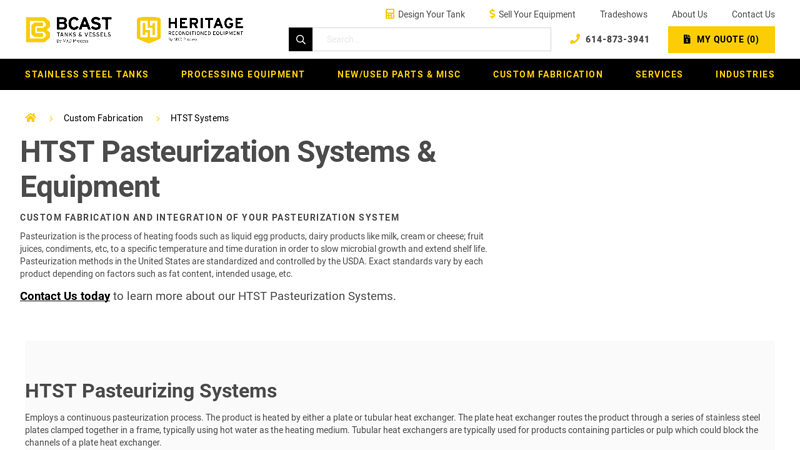 HTST Pasteurization Systems & Equipment