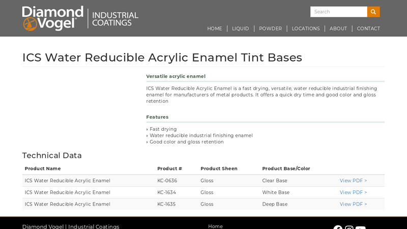 ICS Water Reducible Acrylic Enamel Tint Bases