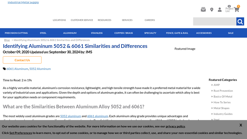 Identifying Aluminum 5052 & 6061 Similarities and Differences