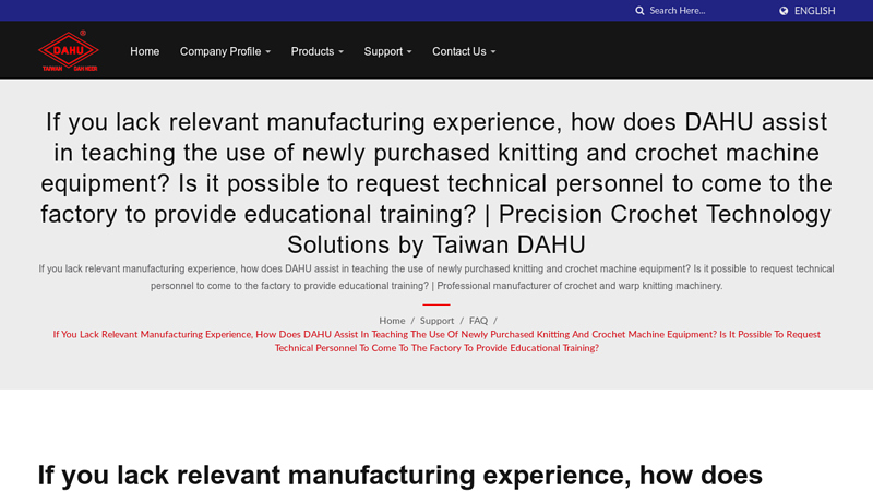 If you lack relevant manufacturing experience, how does DAHU ...