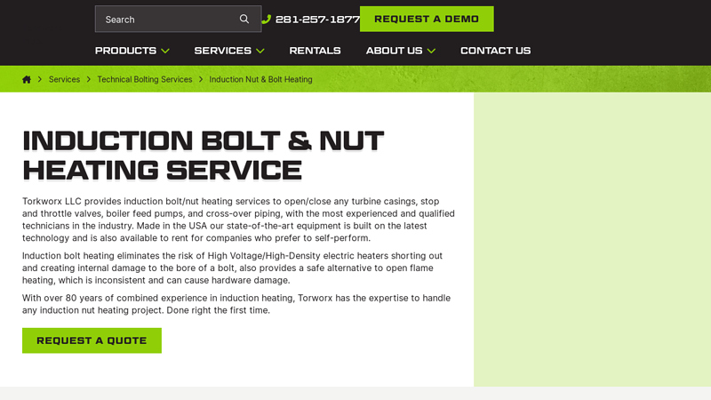 Induction Bolt & Nut Heating Service