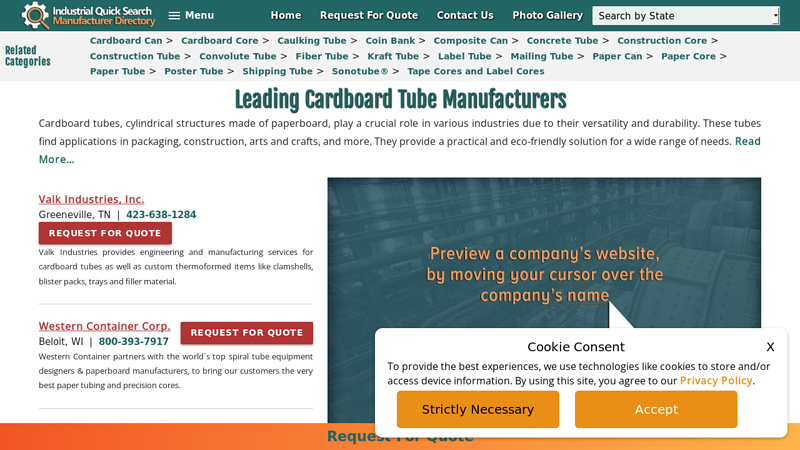 Industrial Cardboard Tube Manufacturers and Suppliers