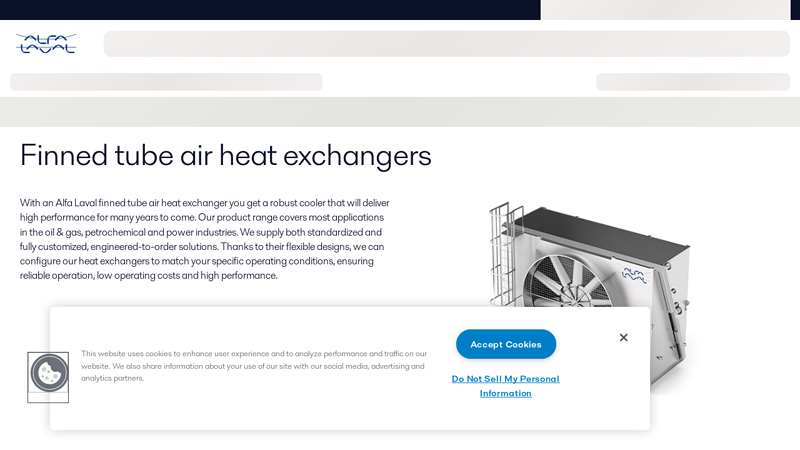 Industrial finned tube air heat exchangers