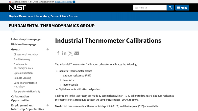Industrial Thermometer Calibrations