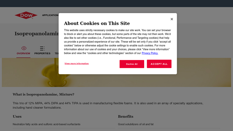 Isopropanolamine, Mixture