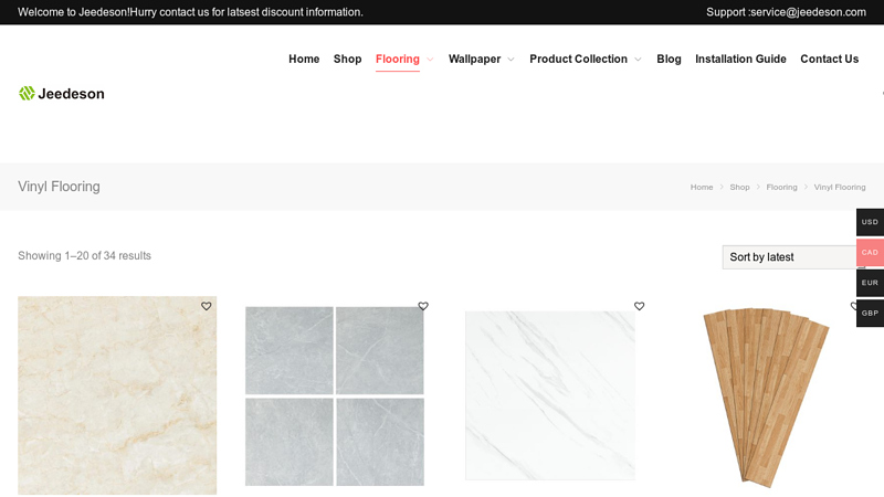 Jeedeson luxury peel and stick vinyl flooring