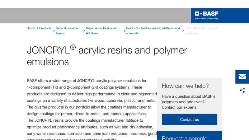 Joncryl® acrylic resins & emulsions