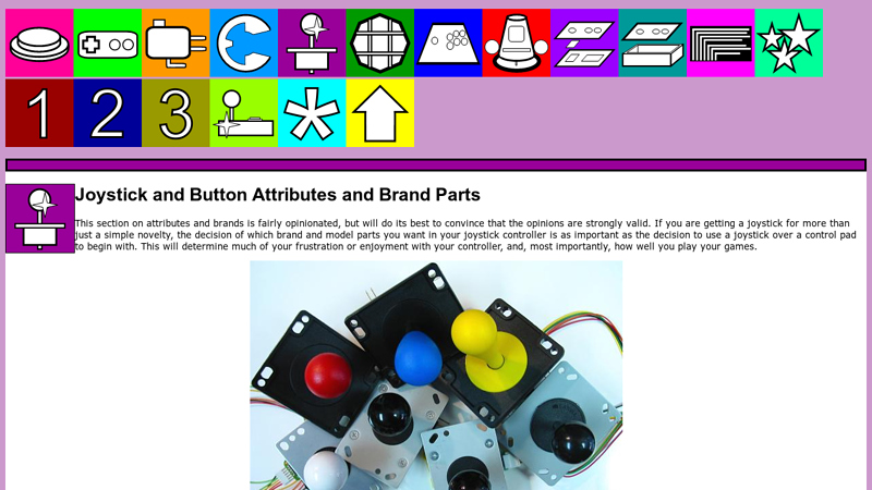Joystick and Button Attributes and Brand Parts