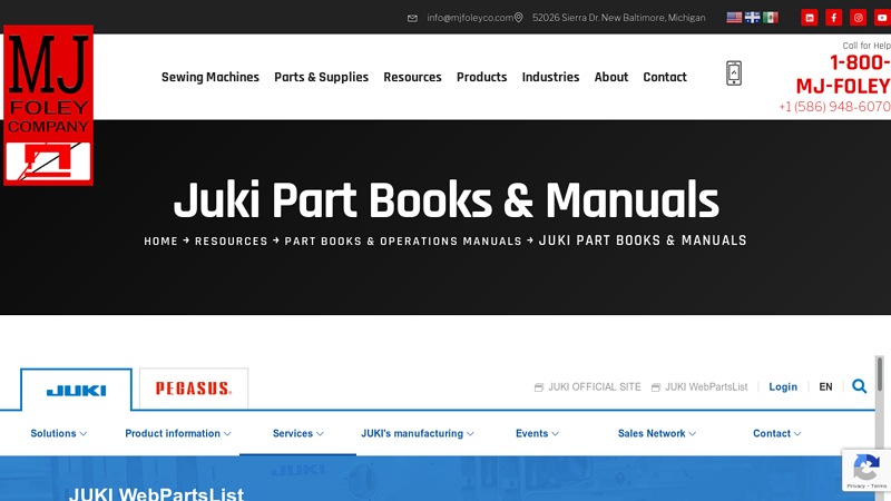 Juki Part Books & Manuals