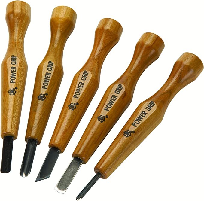 Kasoyo Five Piece Power Grip Carving Set (Japan Import)