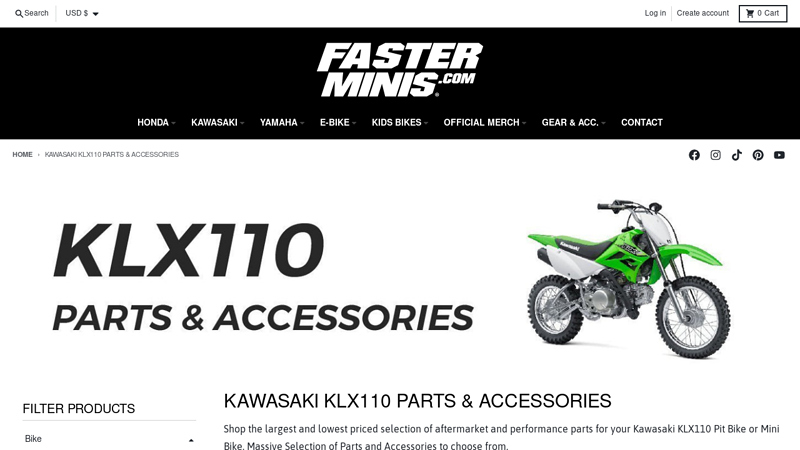 Kawasaki KLX110 Pit Bike Parts & Mods