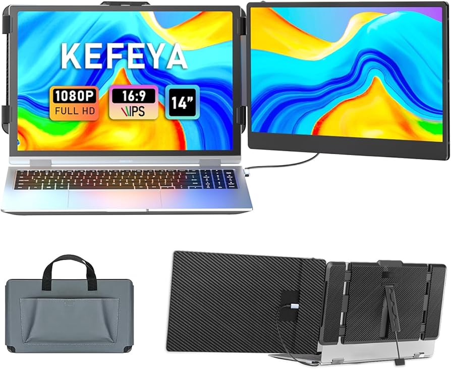 KEFEYA S1 Dual Portable Laptop Screen Extender, Laptop Monitor ...
