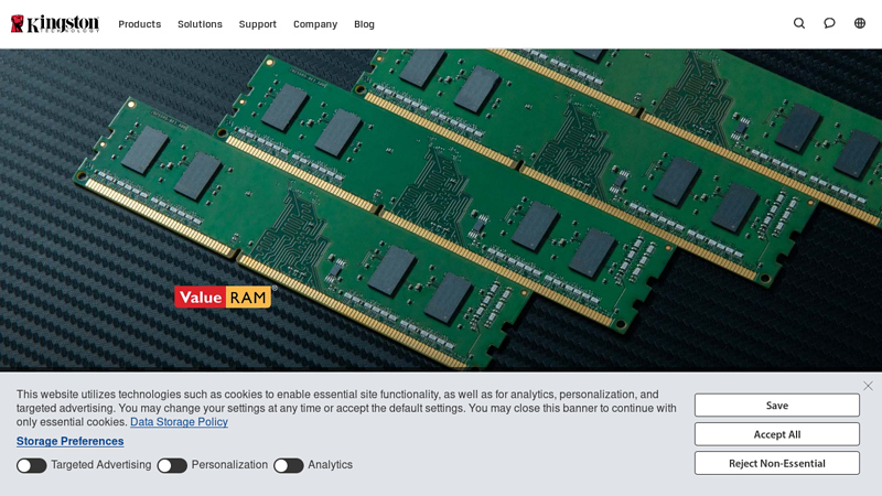 Kingston Memory: DDR3 1600MT/s Non