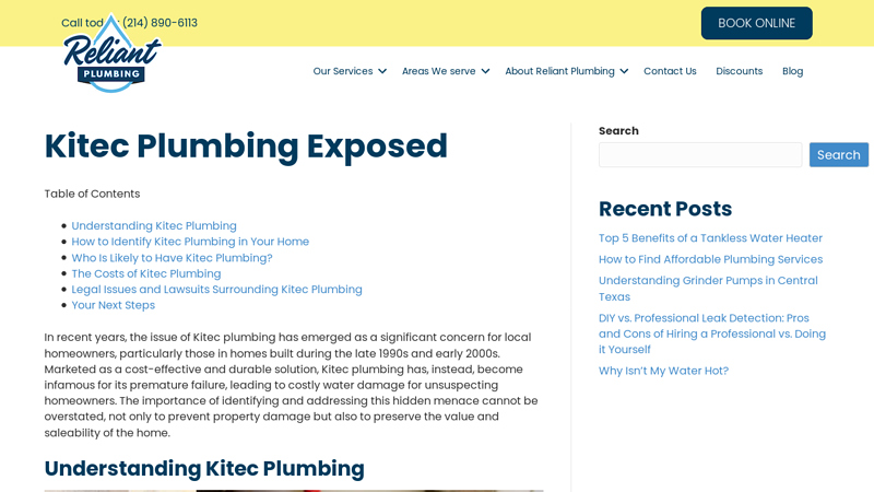 Kitec Plumbing Exposed