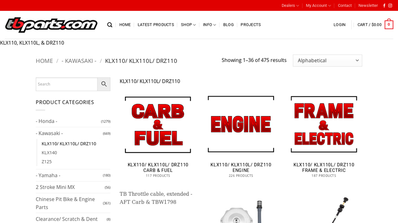 KLX110/ KLX110L/ DRZ110 mini bikes TBparts.com