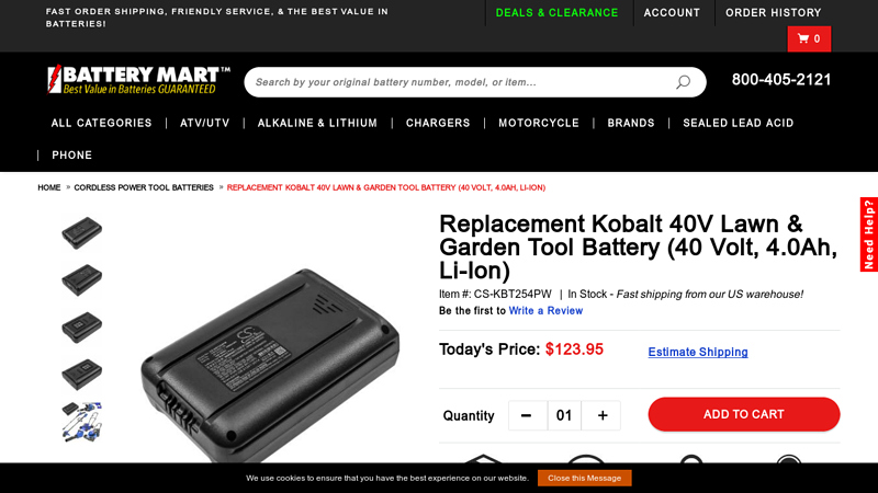 Kobalt 40V Replacement Battery