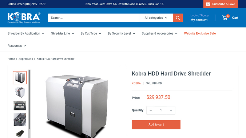 Kobra HDD Hard Drive Shredder
