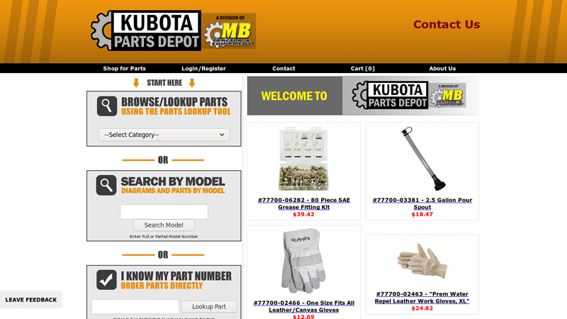 Kubota Parts Depot at MB Tractor