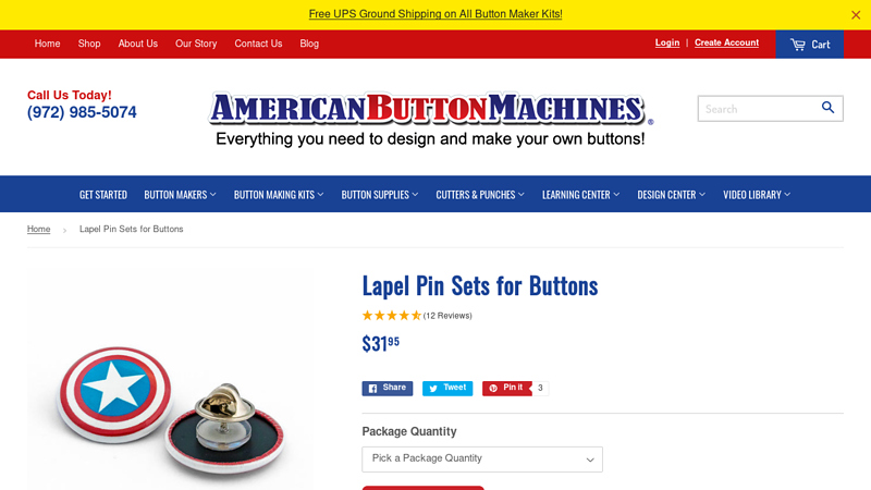Lapel Pin Sets for Buttons